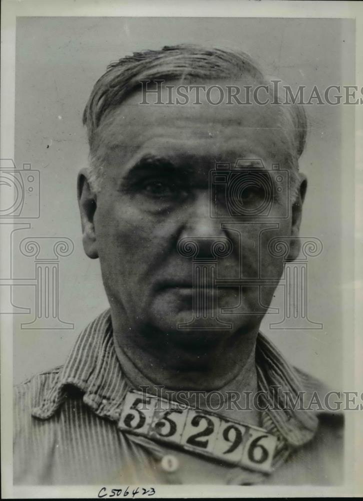 1939 Press Photo R.Emmett O&#39;Malley official Priosn Photo for Income Tax Evasion - Historic Images