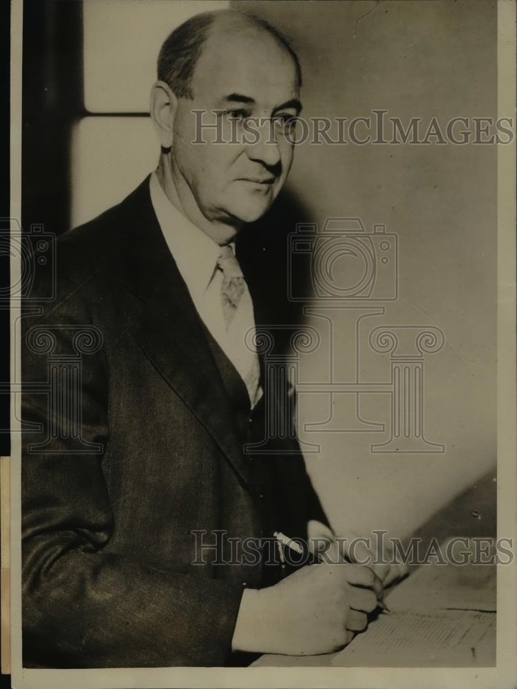 1934 Press Photo Frank Marsh former Secy of State of Neb at Lincoln City Hall - Historic Images