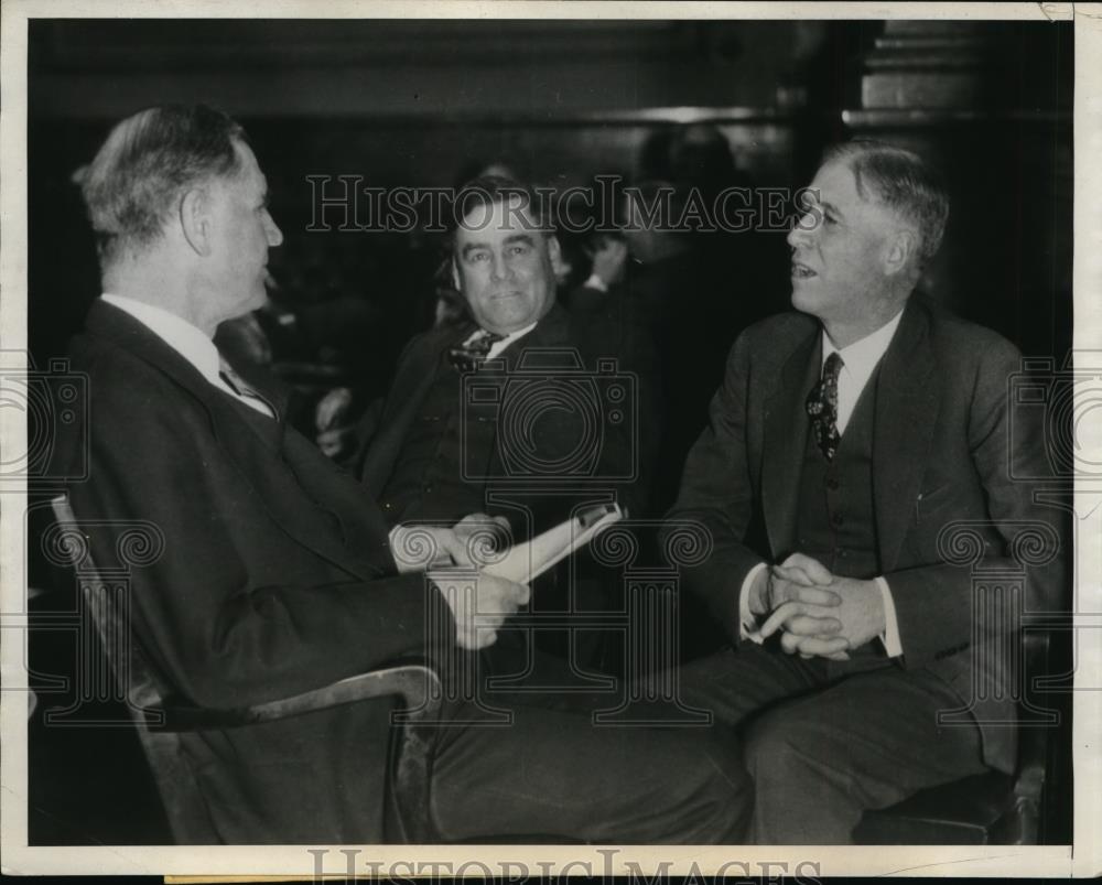 1933 Press Photo George Dorn meets with Governors Halzer and Ross - Historic Images
