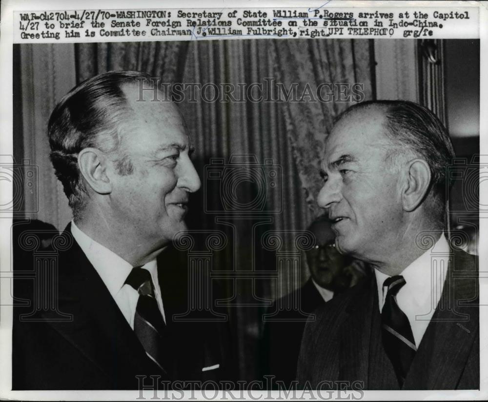 1970 Press Photo Washington Secy of State William Rogers on arrival at Capitol - Historic Images