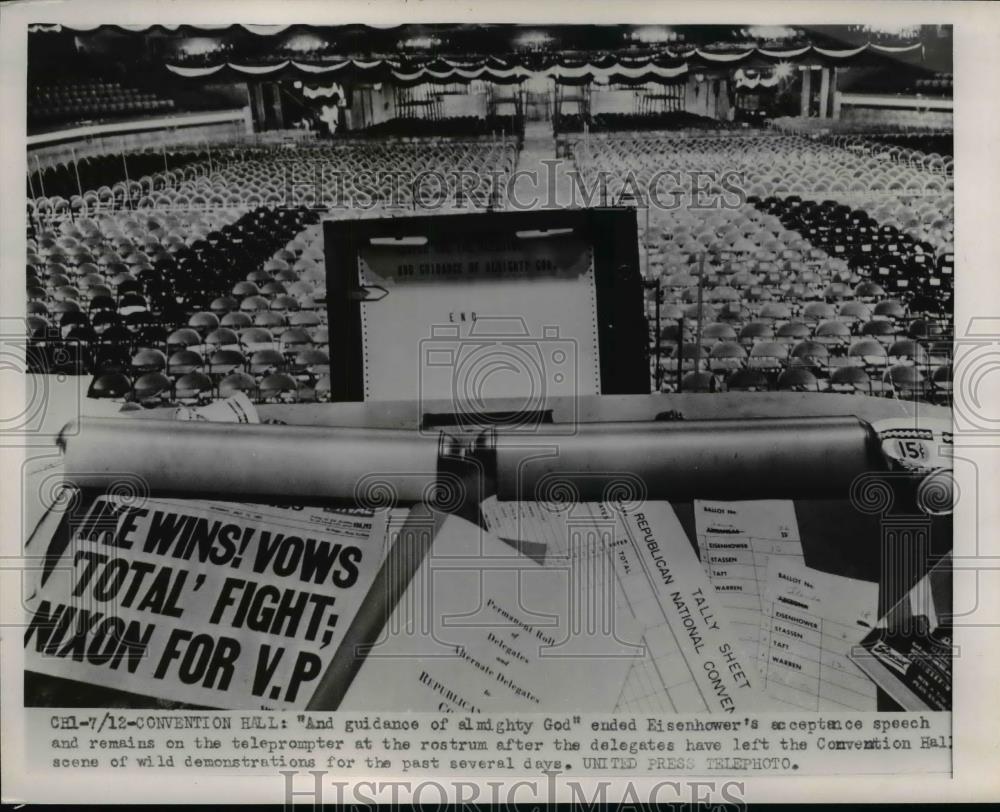 1952 Press Photo Convention Hall as Eisenhower nominated - Historic Images