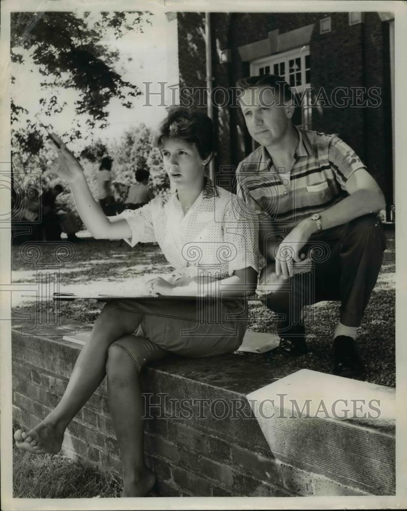 1958 Press Photo Constance Coy Diaz, Harold Riner, University of Illinois - Historic Images