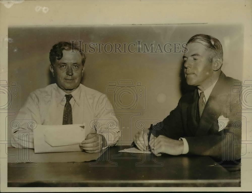 1932 Press Photo District Attorney Elvin N. Edwards, Lt. Francis S. McGarvey - Historic Images