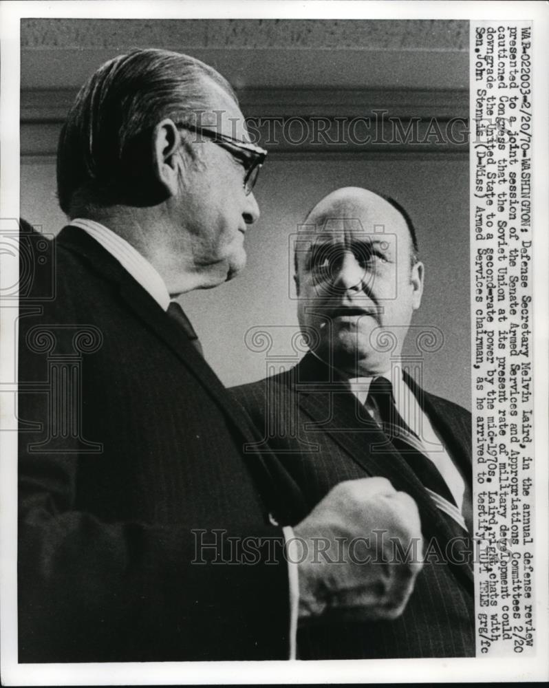 1970 Press Photo Defense Secretary Melvin Laird &amp; Senator John Stennis of MIss - Historic Images