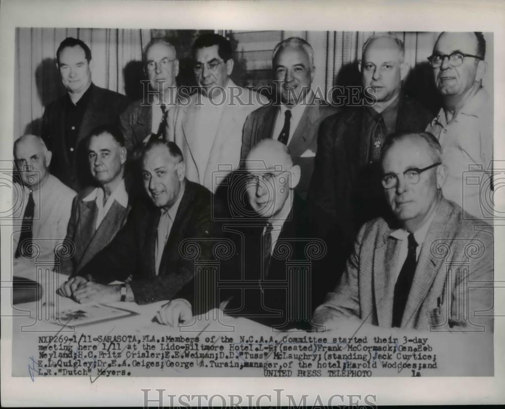 1954 Press Photo Members of NCAA Committee at Lido-Biltmore Hotel - Historic Images