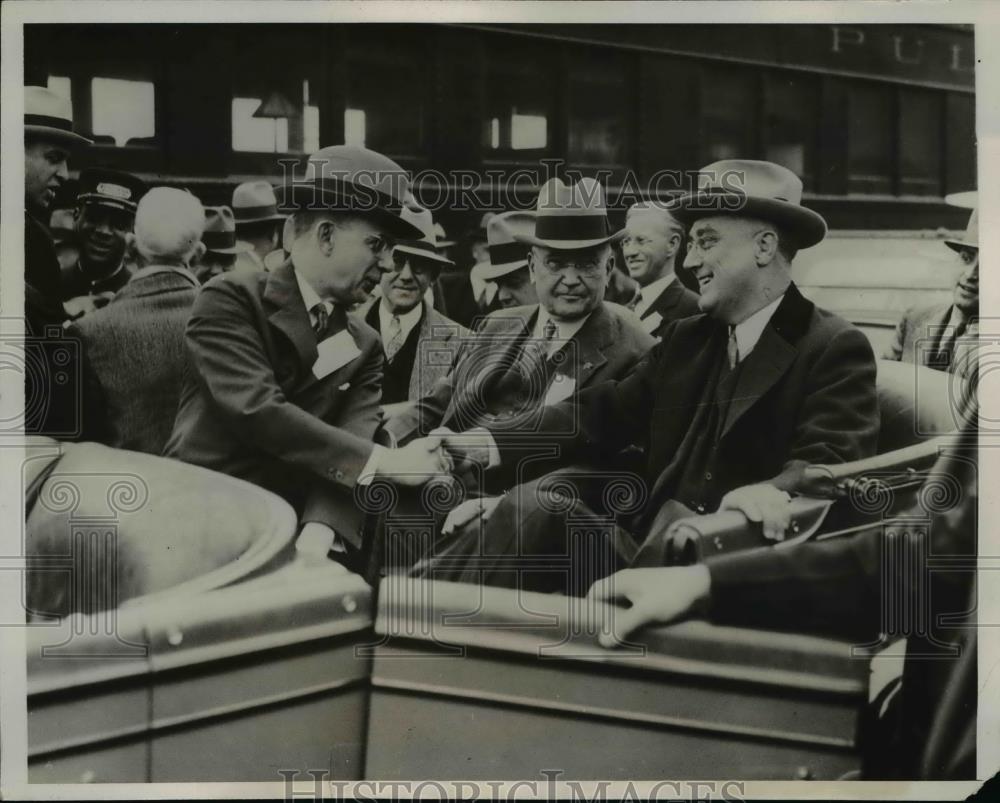 1932 Press Photo President elect FD Roosevelt Gov B McAllister of Tn - Historic Images