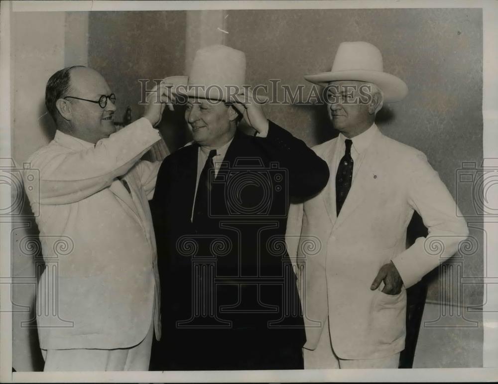 1936 Press Photo Roy Miller of Tex, Pa Gov George Earle, Kael Crowley - Historic Images