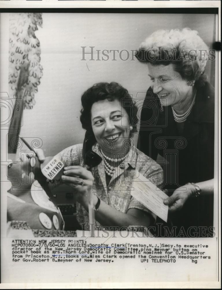 1960 Press Photo Dorothy Clark Sec to director of NJ Democratic Committee - Historic Images