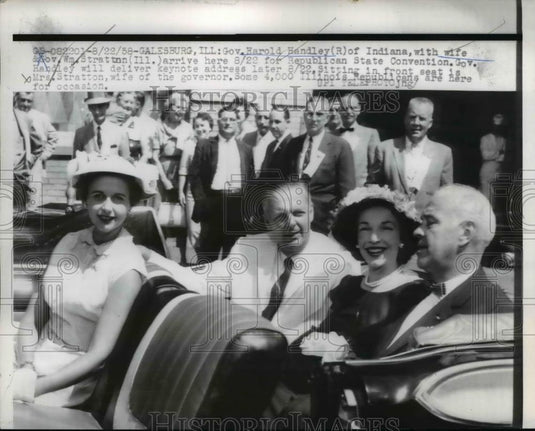 1938 Press Photo Governors Handley and Stratton with their wives before RSC - Historic Images