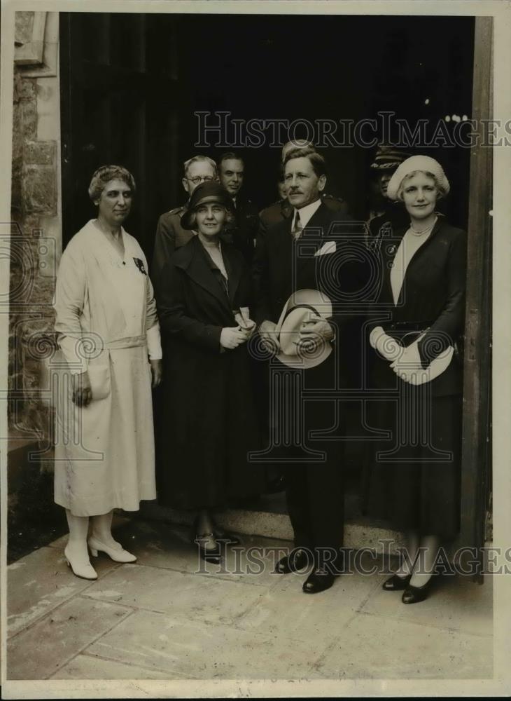 1931 Press Photo First Lady Lou Hoover, Notables at D.C. Chapel Dedication - Historic Images