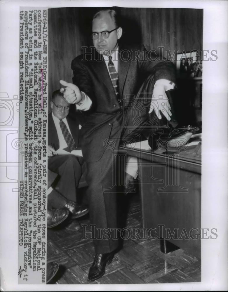 1955 Press Photo New York, Fred Hall Of Kansas In National Committee Conference - Historic Images