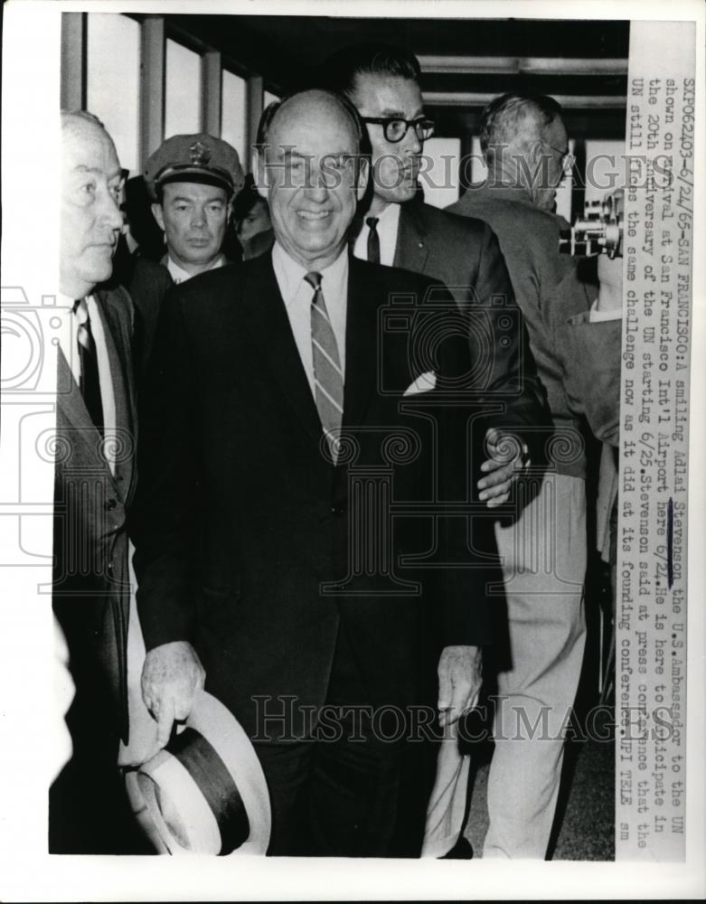 1965 Press Photo US Ambassador Adlai Stevenson - Historic Images