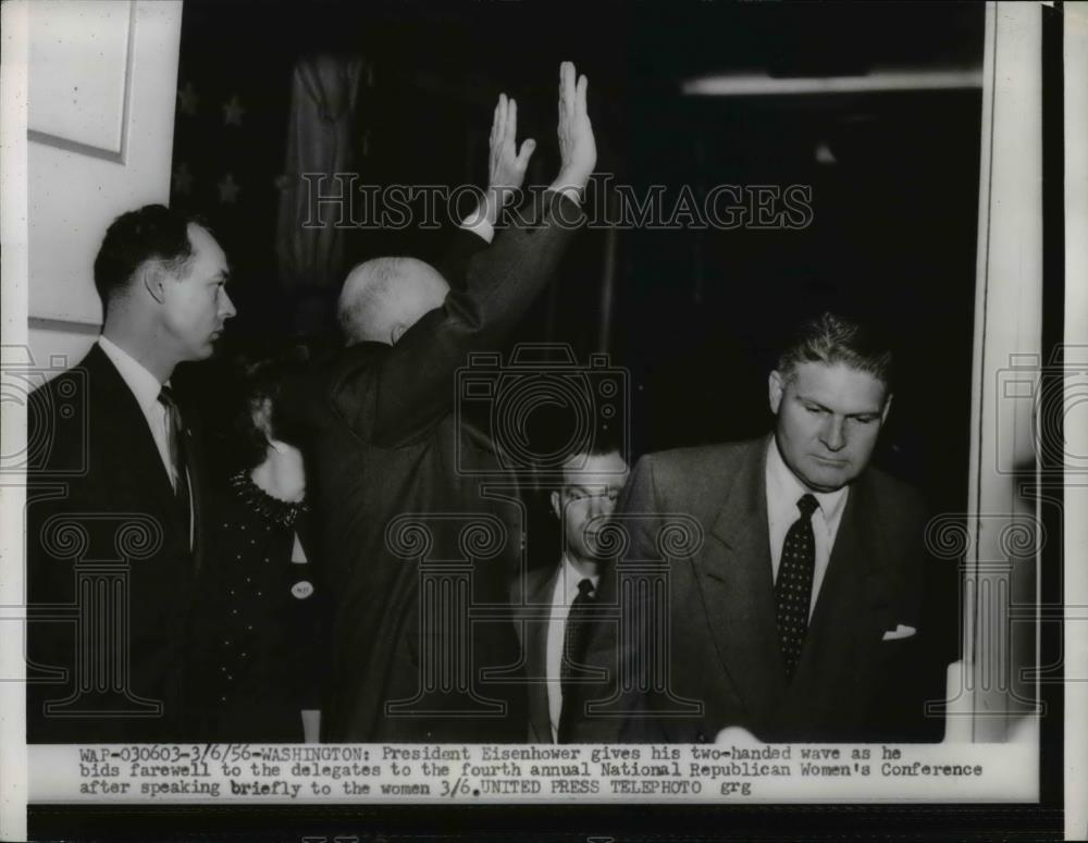 1956 Press Photo President Eisenhower National Republican Women&#39;s Conference - Historic Images