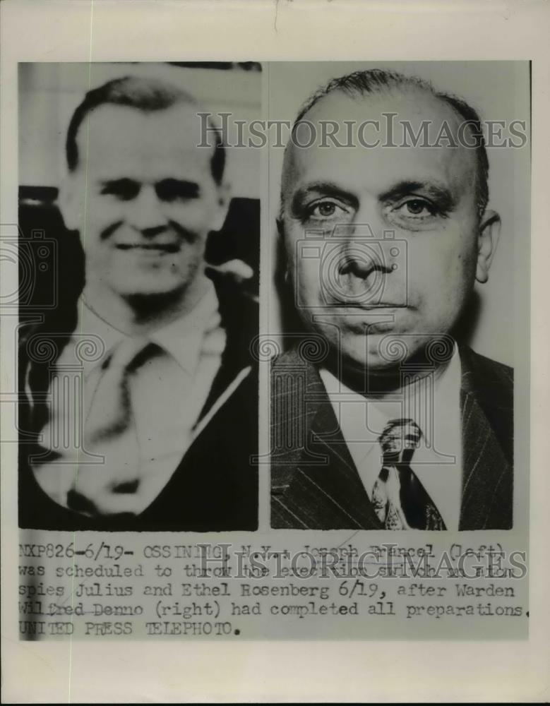 1953 Press Photo Joseph Francel To Throw Execution Switch for Spies Rosenbergs - Historic Images