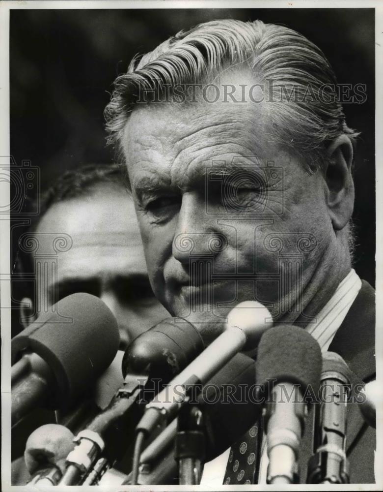 1968 Press Photo New York Governor Nelson Rockefeller After Visiting President - Historic Images