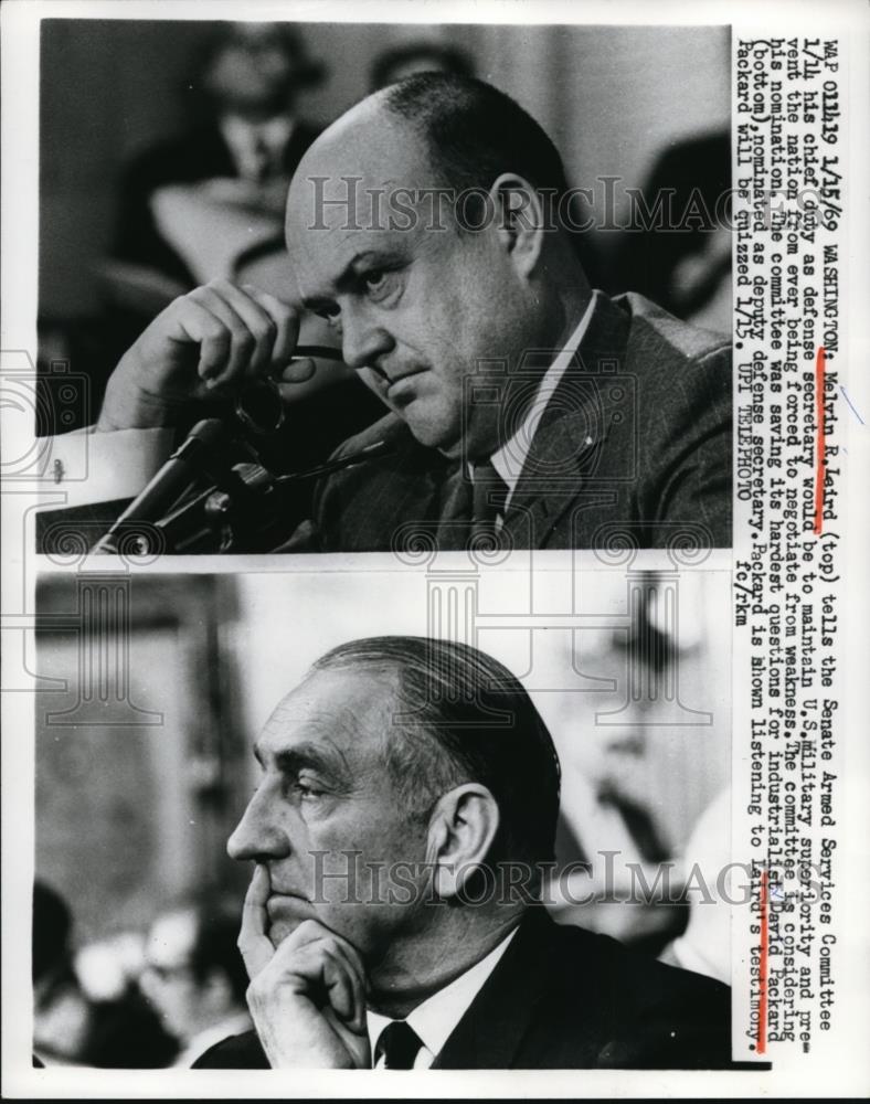 1969 Press Photo Defense Secretary Melvin Laird at Senate Armed Forces committee - Historic Images