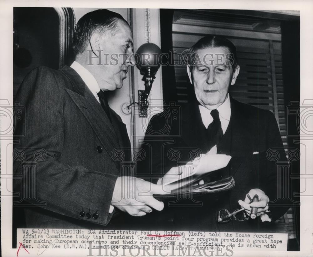 1950 Press Photo ECA Administrator Paul G Hoffman after testifying - Historic Images