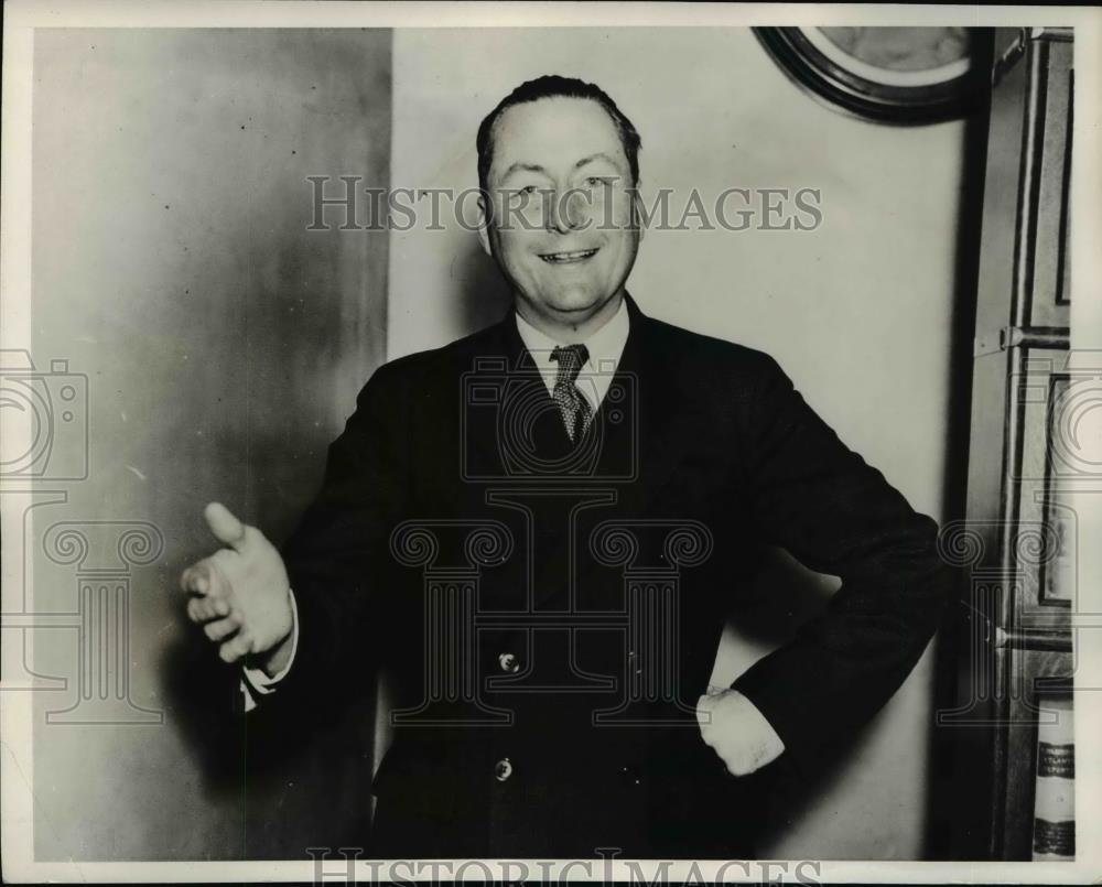 1935 Press Photo Lloyd Fisher Defense Council in Hauptmann Trial Lindbergh Baby - Historic Images