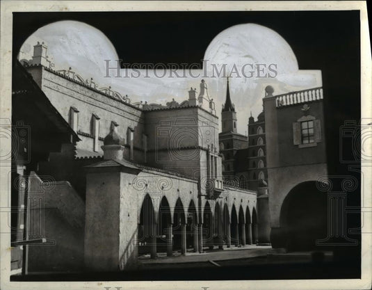 Press Photo Street view from inside one of the building - cvb03597 - Historic Images