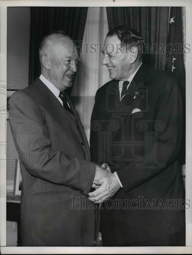 1960 Press Photo Pres. Eisenhower and King Frederick of Denmark at White House. - Historic Images