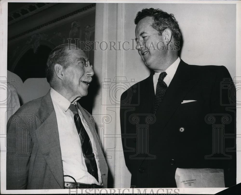 1952 Press Photo Theodore Francis Green and Senator John Sparkman in Chicago - Historic Images