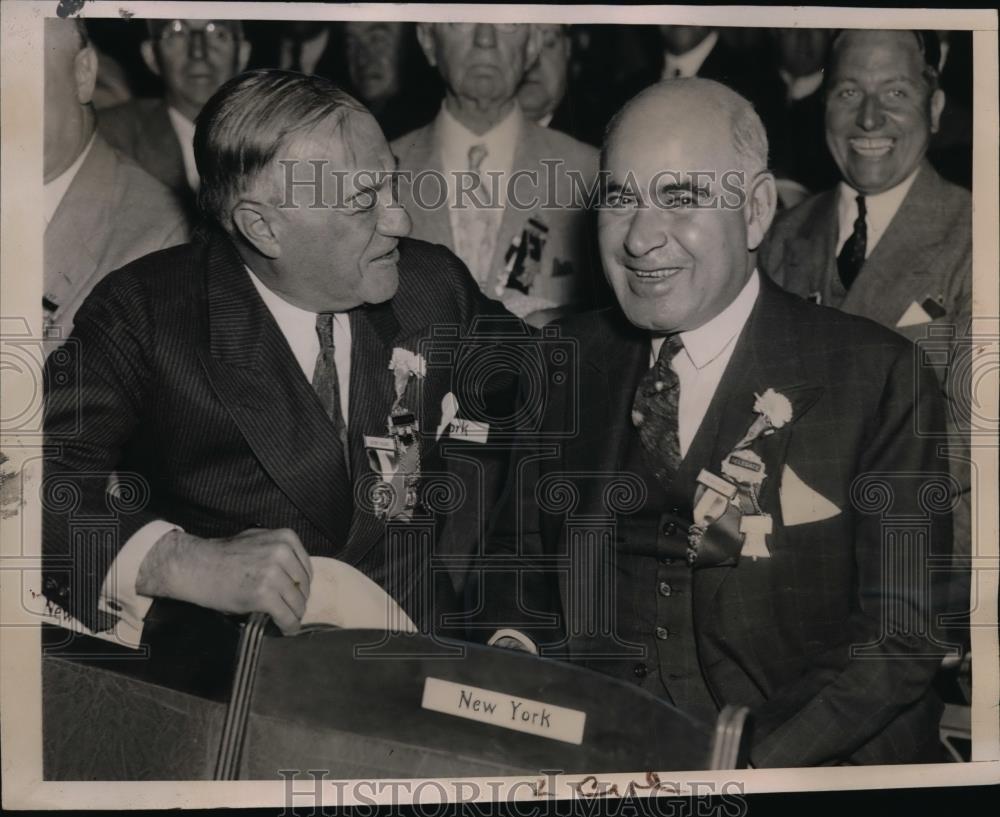 1936 Press Photo Gov. Herbert H. Lehman, Sen. Robert F. Wagner Convention Hall - Historic Images