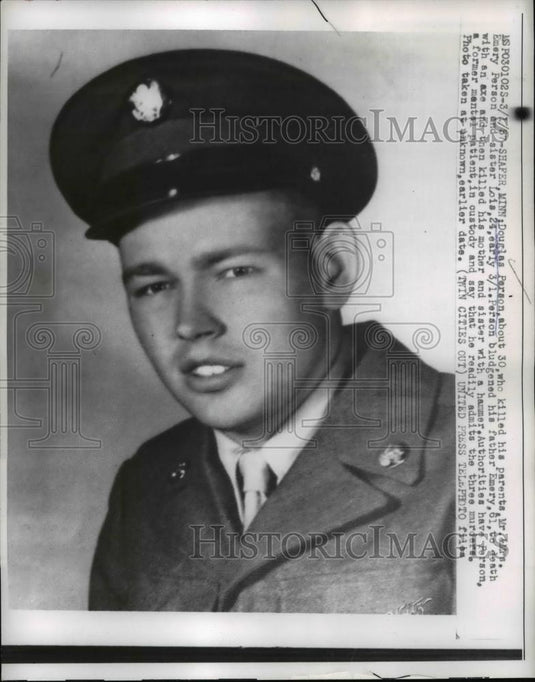 1957 Press Photo Douglas Person who murdered his family in Shaffer Minnesota - Historic Images