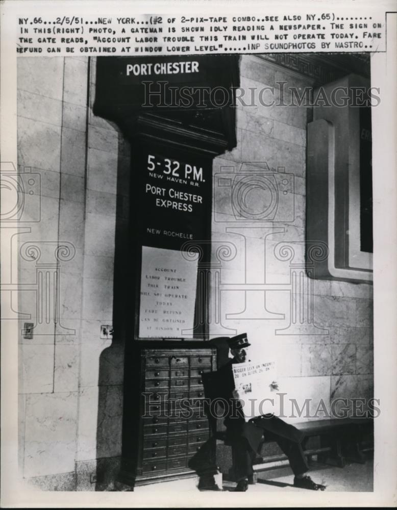 1951 Press Photo Strikes at Port Cheste Express Train in New York - Historic Images