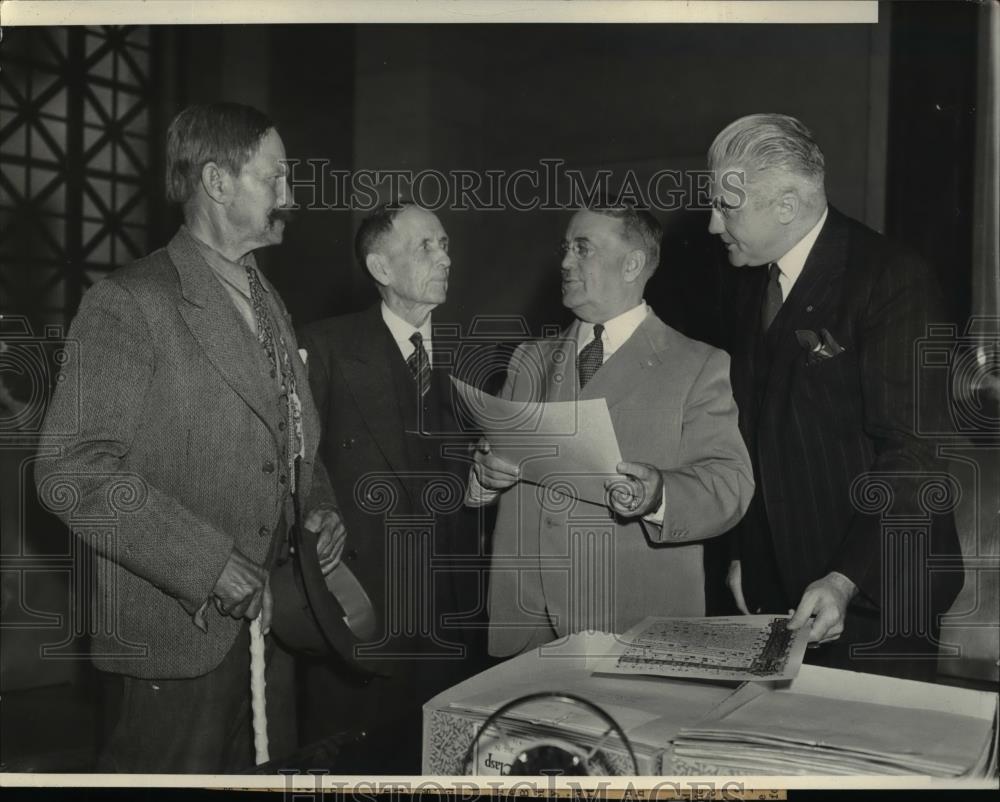 1938 Press Photo Mayor Frank Shaw, W.H. Laws, Robert Carr, William J. McNichols - Historic Images