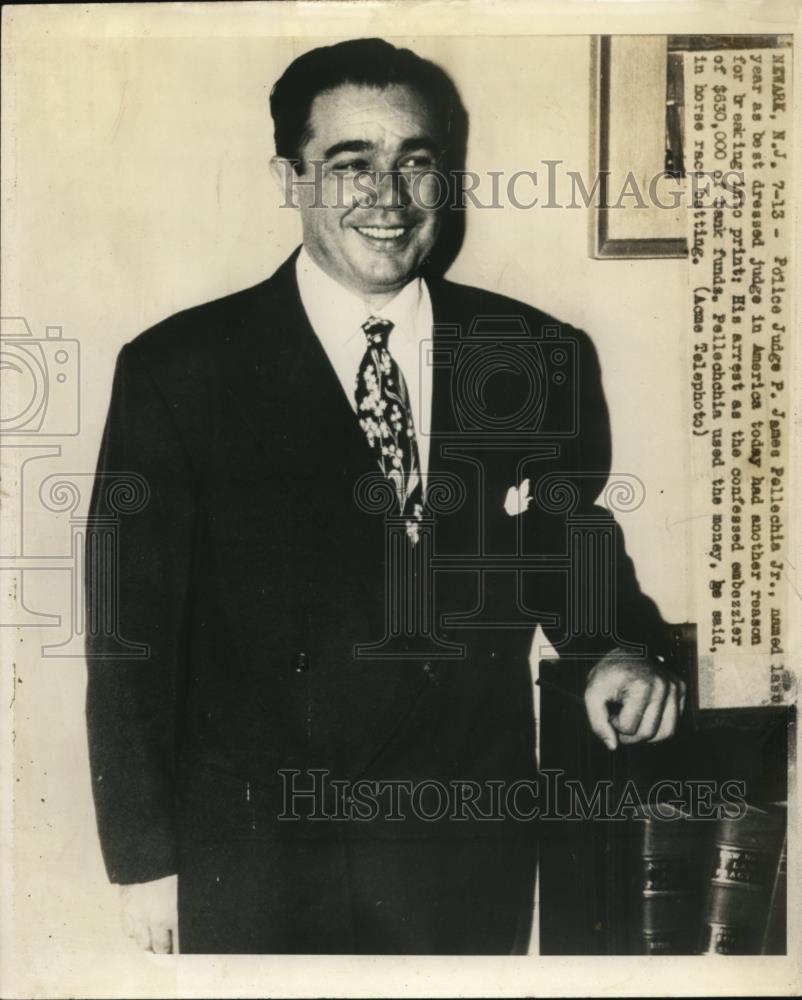 1948 Press Photo Police Judge P.James Pollechia Jr. confessed embezzler of Bank. - Historic Images