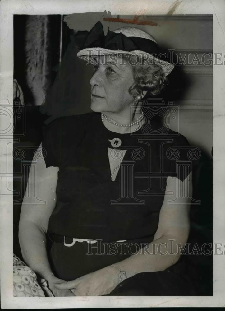 1937 Press Photo Mrs J Borden Harriman widow of NY banker Minister to Norway - Historic Images