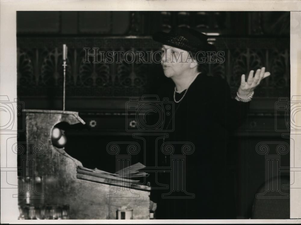 1939 Press Photo Secretary of Labor Perkins addresses Northeastern DNC members - Historic Images