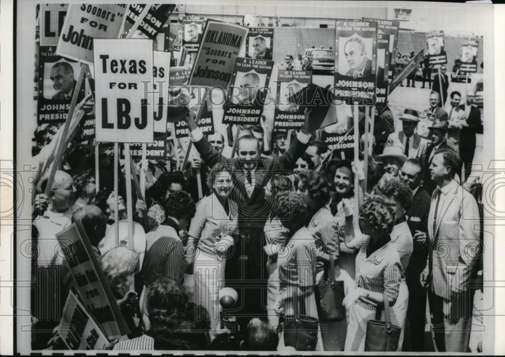 1960 Press Photo Lyndon Johnson from Texas for President 1960 Convention - Historic Images