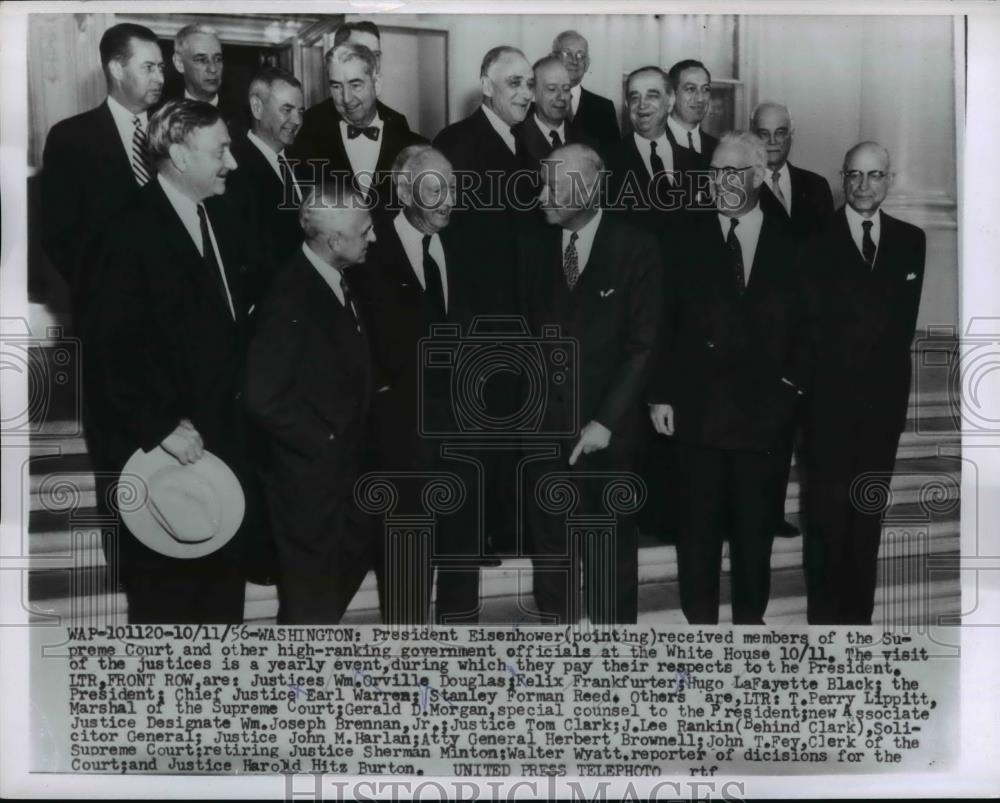 1956 Press Photo President Eisenhower And Members Of Supreme Court - nee80822 - Historic Images