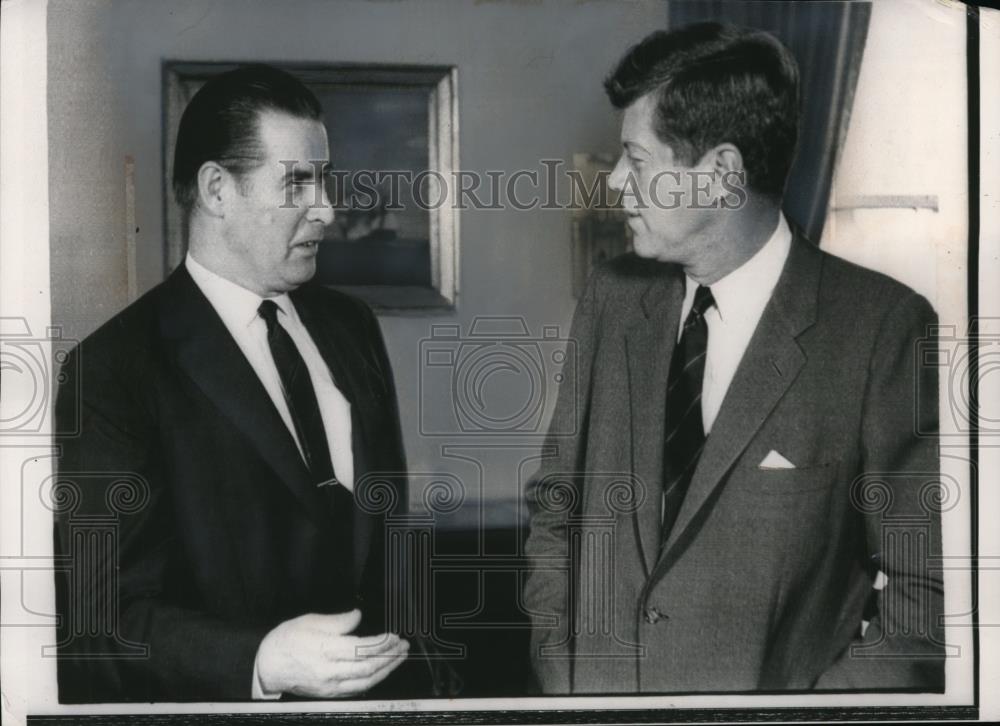 1962 Press Photo Washington, Kennedy With West German Gerhard Schroeder. - Historic Images