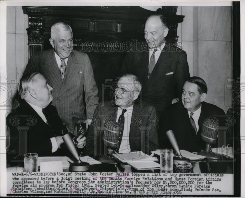 1953 Press Photo Secretary of State John Foster Dulles at Senate Foreign Relatio - Historic Images