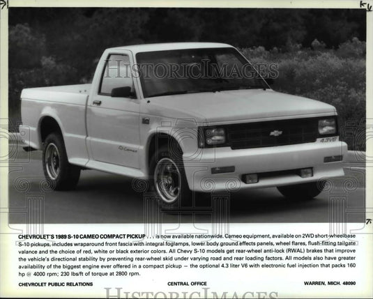 1989 Press Photo Chevrolet 1989 S-10 Cameo Compact Pickup - cva79871 - Historic Images