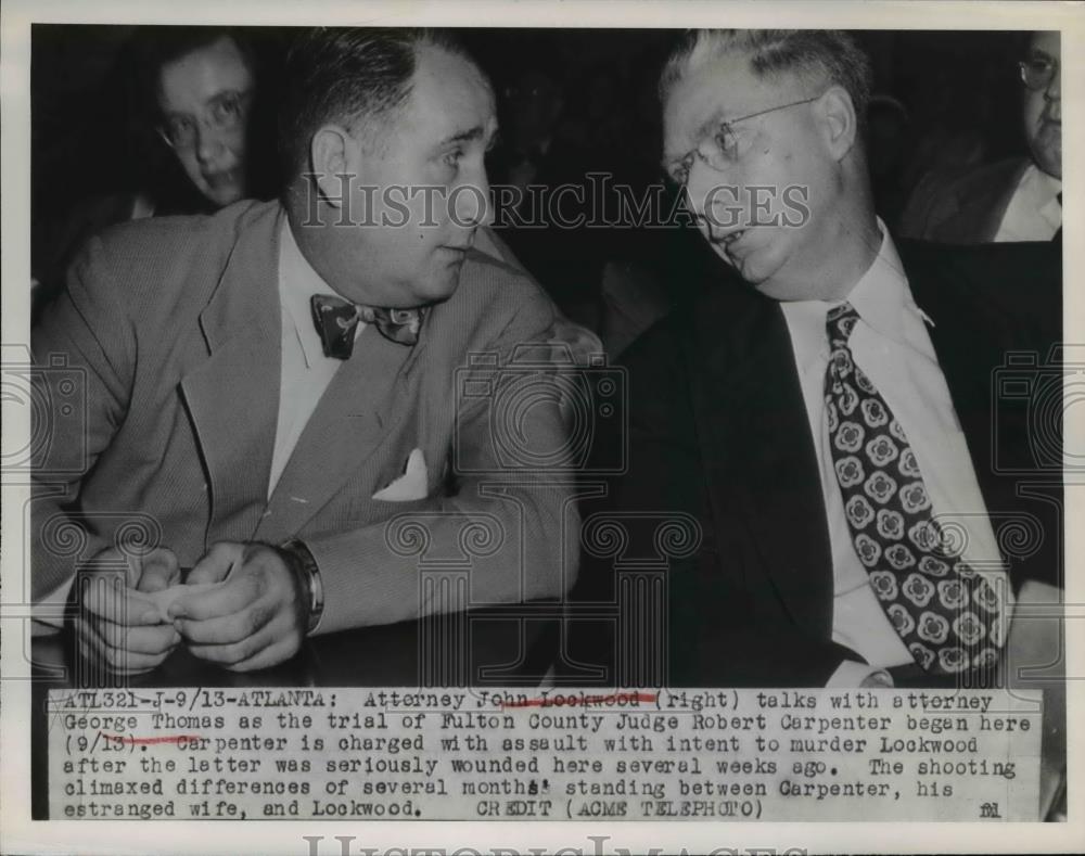 1949 Press Photo Attorney John Lockwood, Atty George Thomas Judge Robert - Historic Images