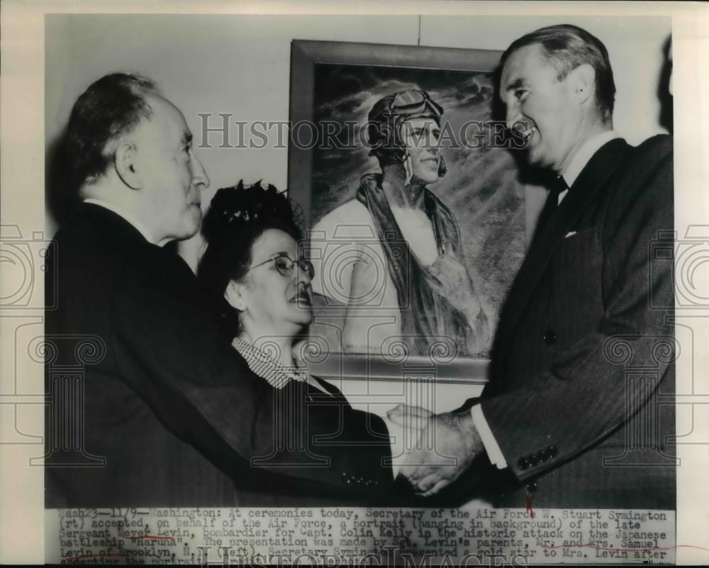 1948 Press Photo Senator Stuart Symington with Meyer Levin and his Wife - Historic Images