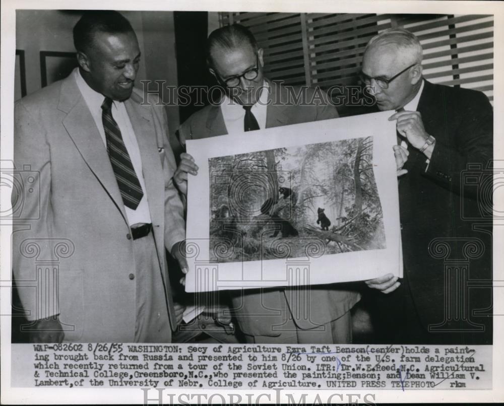 1955 Press Photo Ezra Benson, WE Reed, Dean Lambert in Washington - Historic Images