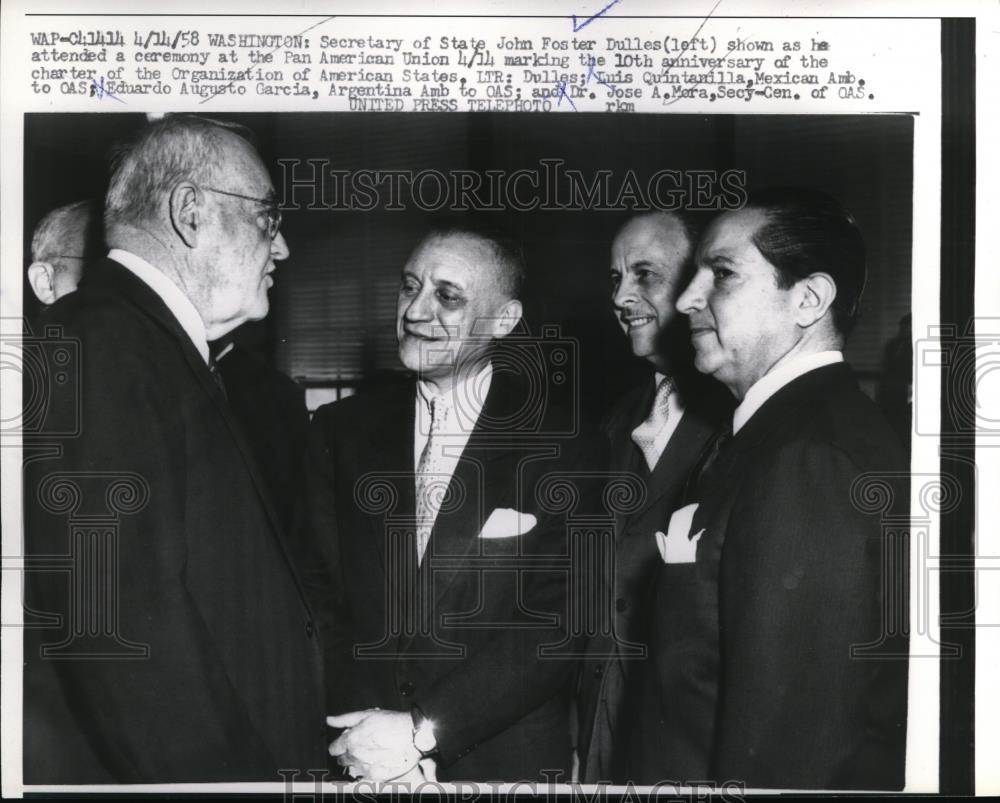 1958 Press Photo Washington Secy of State John Foster Dulles - nee72819 - Historic Images