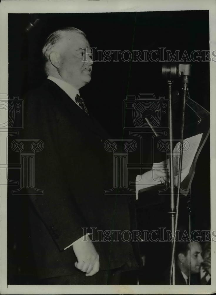 1934 Press Photo Former President Herbert Hoover made address in Los Angeles. - Historic Images