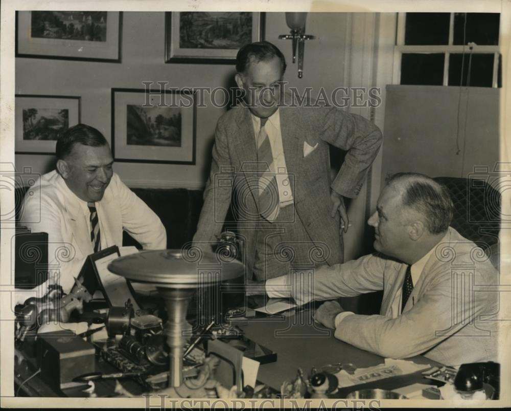 1939 Press Photo Pres. Franklin Roosevelt with Col. Watsom and Steve Early. - Historic Images