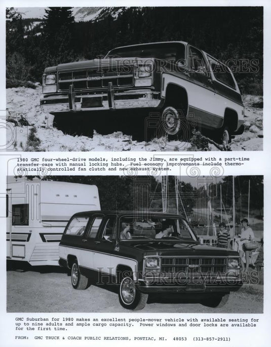 1981 Press Photo GMC four wheel drive Jimmy and GMC Suburban - cva78670 - Historic Images