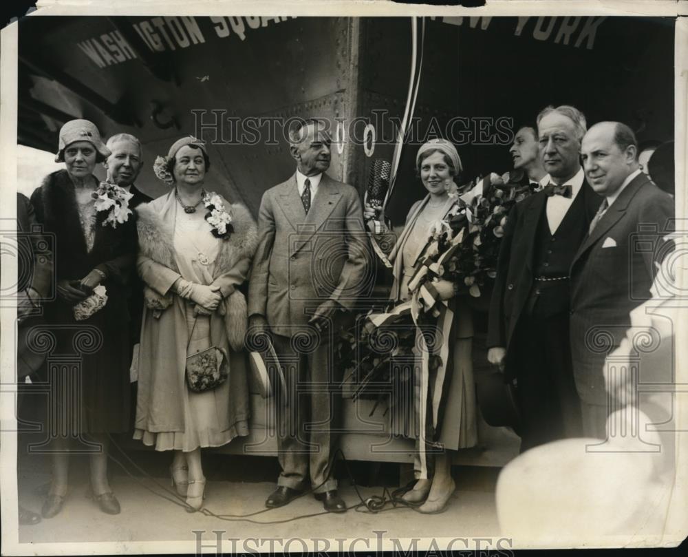 1931 Press Photo Governor &amp; Mrs Alfred Smith Launching Twin Ferryboats Washingto - Historic Images