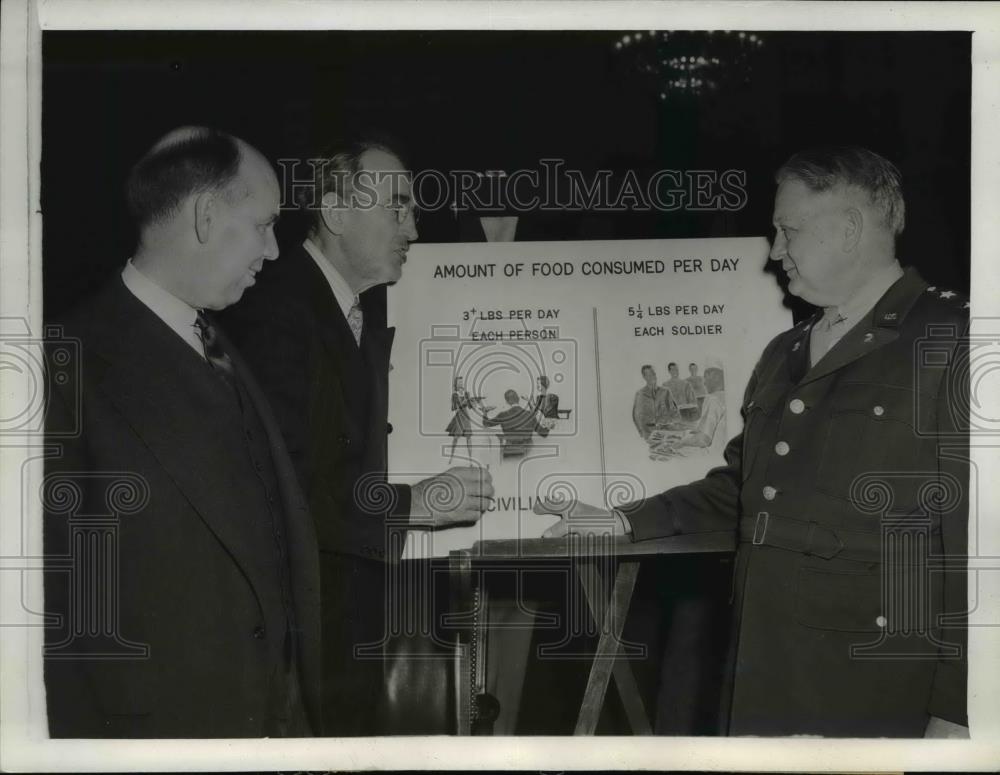 1943 Press Photo Senator Ralph Brewster & Senator James Mead & Brig Gen Gregory - Historic Images