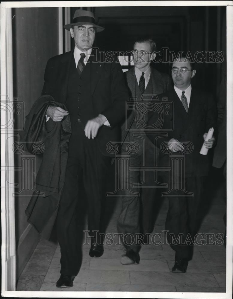 1941 Press Photo Rep Hamilton Fish of NY Leaving House Judiciary Committee - Historic Images