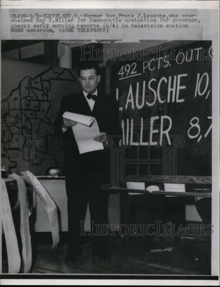 1940 Press Photo Mayor Lausche Cleveland Ohio - Historic Images