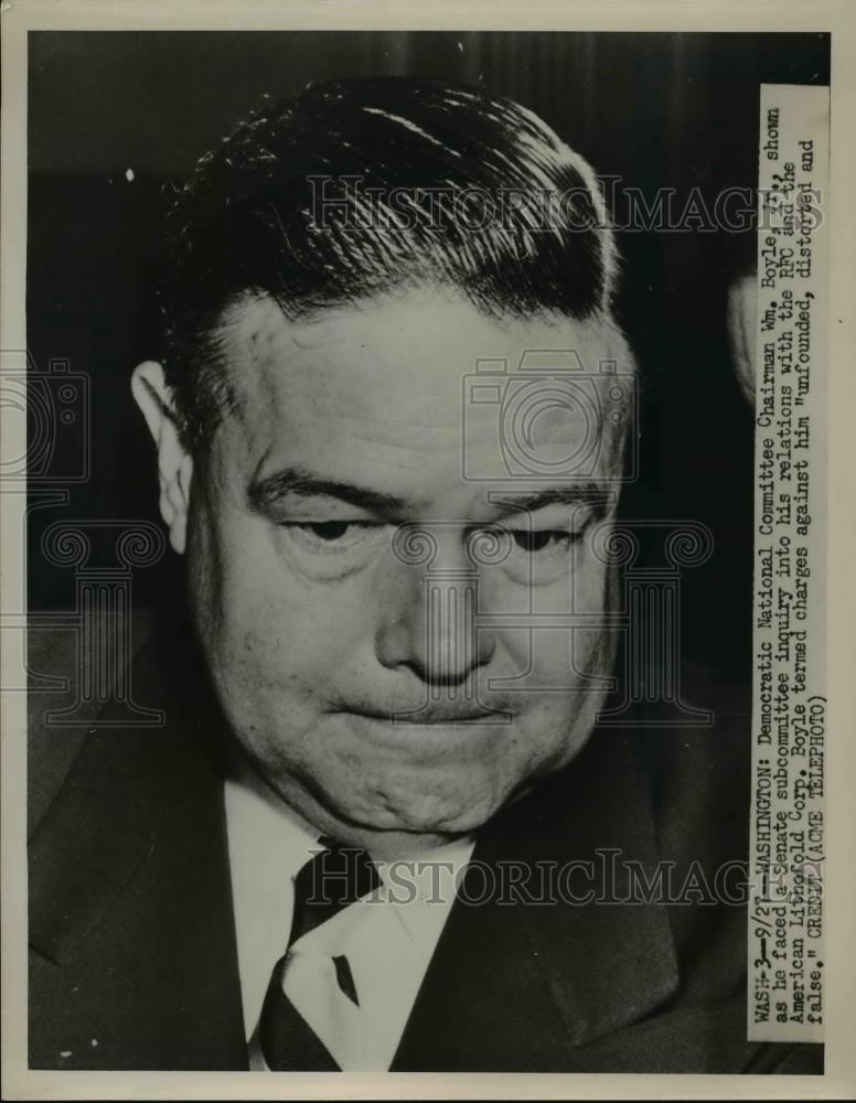 1951 Press Photo Democratic National Committee chairman William Boyle in DC - Historic Images