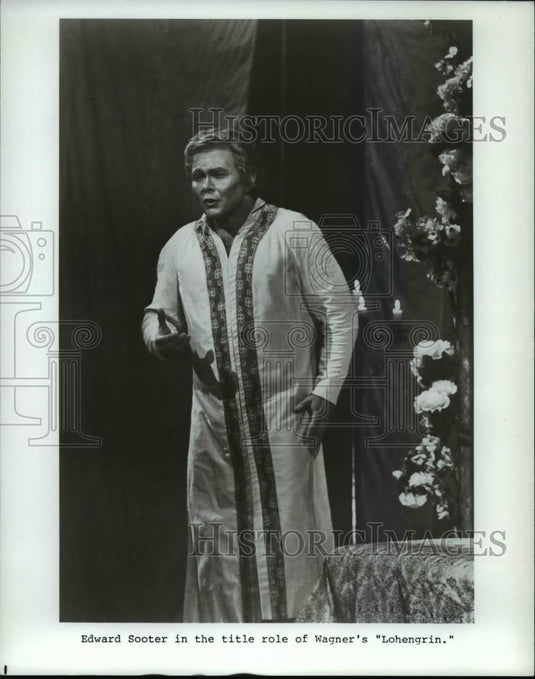 1985 Press Photo Edward Sooter in the title role of Wagner's Lohengrin - Historic Images